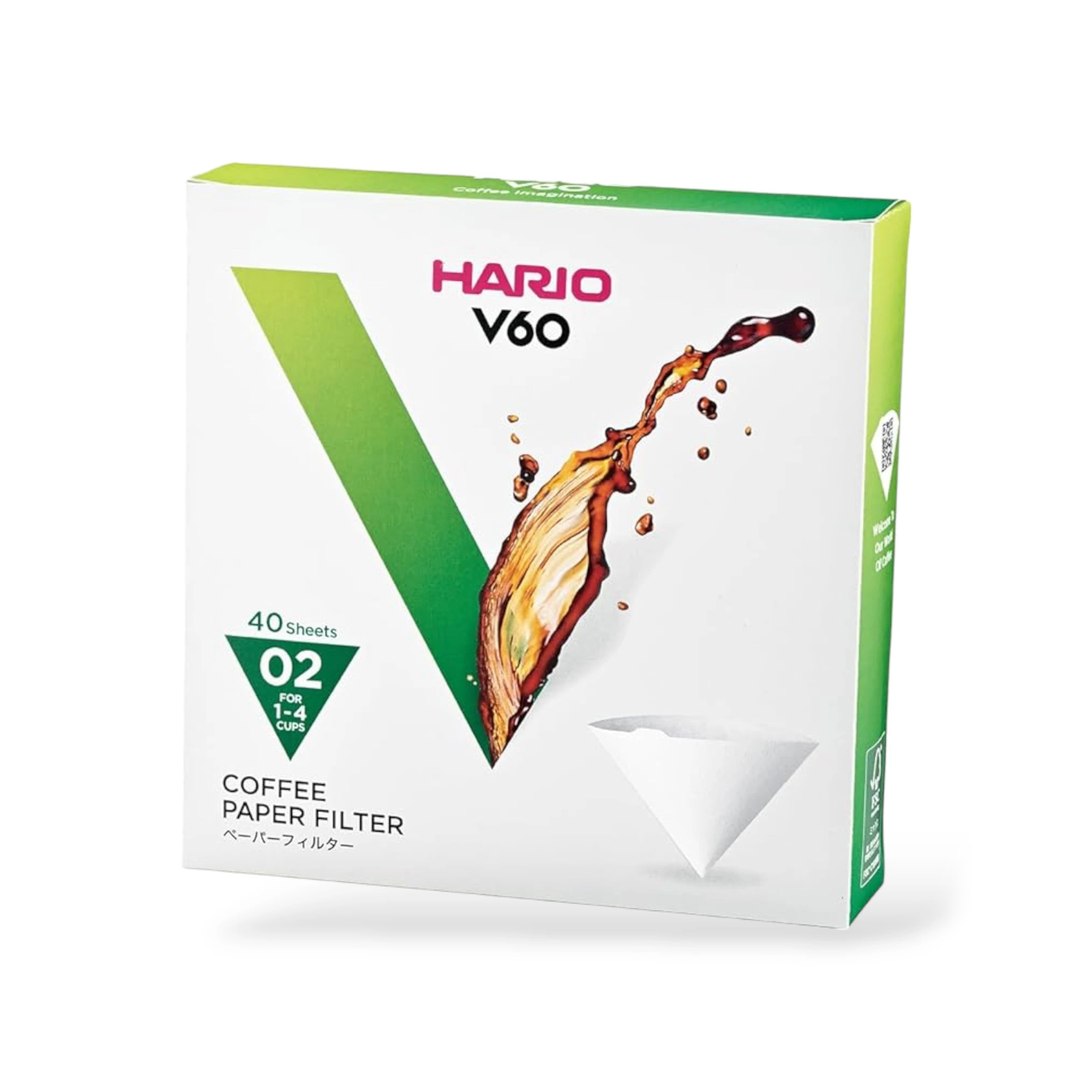 V60 Filtro de papel blanco 02 - 40 und